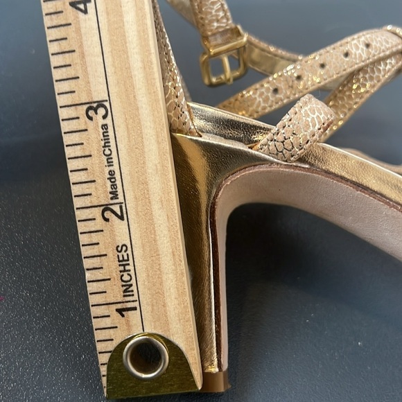 Antonio Melani crystal-embellished shoes Elegant Gold Strappy Women's Heels 8.5 - Picture 15 of 15